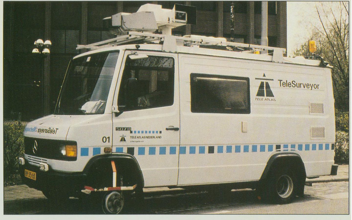 The Tele Atlas TeleSurveyor. The first mobile surveying vehicle was developed in the 1980s. Tele Atlas is also now part of TomTom, bringing its experience and tech to the company.