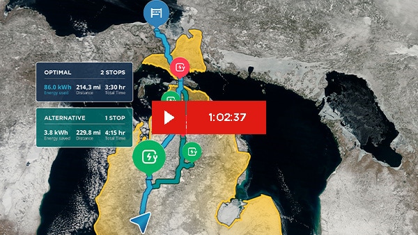 Watch the webinar "EV routing that goes the long distance"