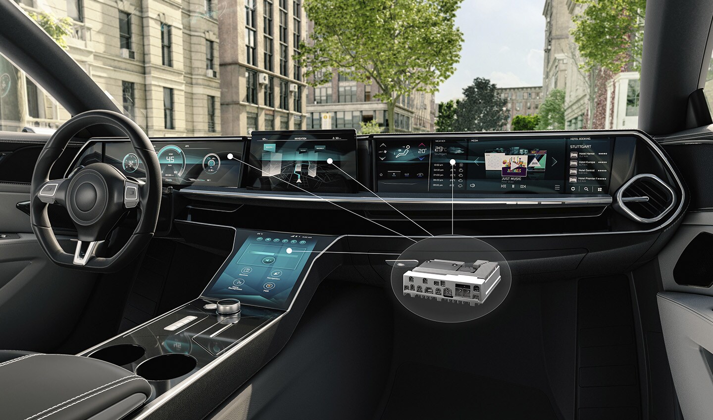 Bosch’s infotainment domain computer is the hardware brains behind what brings a digital cockpit experience to life.